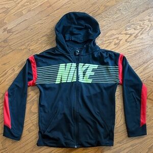 Nike Kids Black Jacket with Red and Green Accents